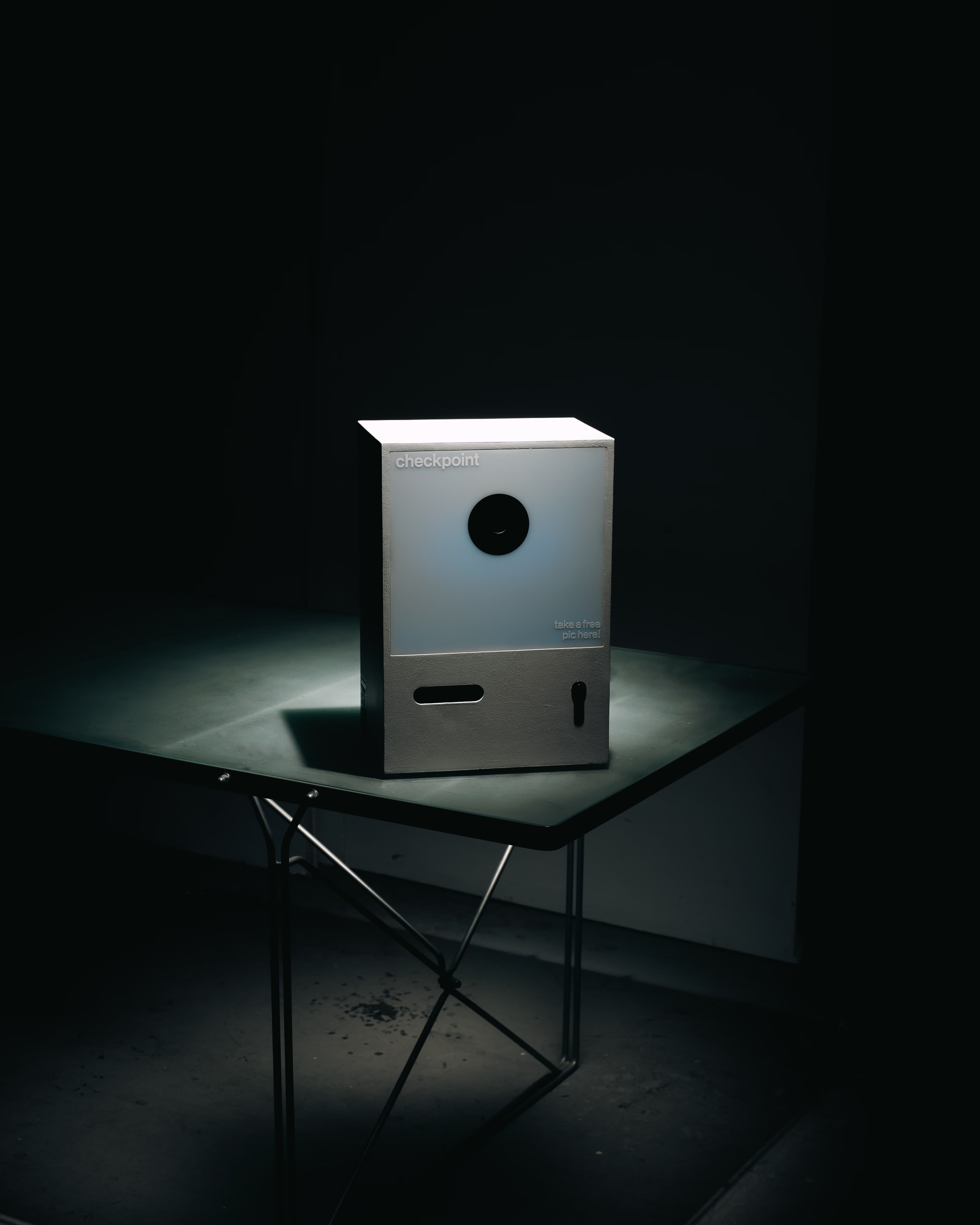 Checkpoint photobooth in a space